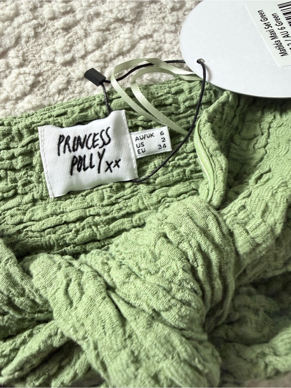 Princess Polly 2 Piece-  Green Textured size (2) - Picture 3 of 3